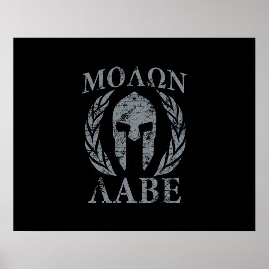 Molon Labe Spartan Warrior Laurels Poster (Vorne)