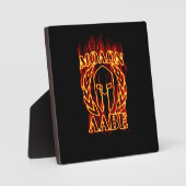 Molon Labe Spartan Warrior Laurels über Feuer Fotoplatte (Vorderseite)