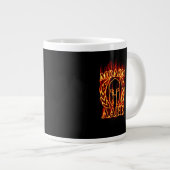 Molon Labe Spartan Warrior Laurels über Feuer Jumbo-Tasse (Vorderseite Rechts)