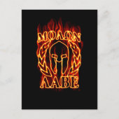 Molon Labe Spartan Warrior Laurels über Feuer Postkarte (Vorderseite)