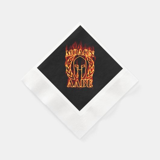 Molon Labe Spartan Warrior Laurels über Feuer Serviette (Ecke)