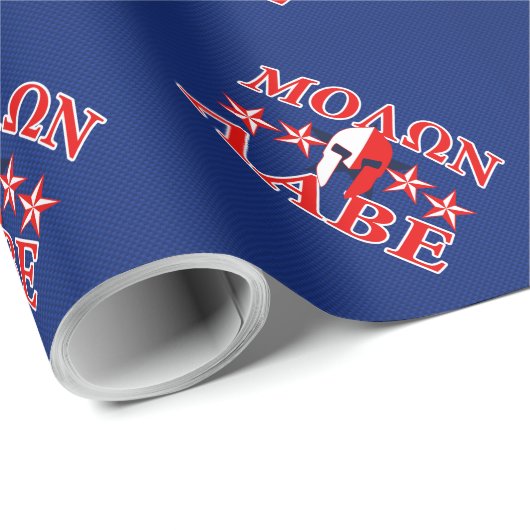 Molon Labe Spartan Warrior Mask 5 Sterne Patriot Geschenkpapier (Rolleneckpunkt)