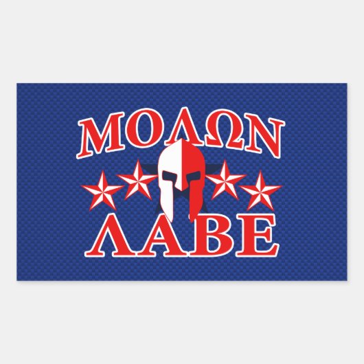 Molon Labe Spartan Warrior Mask 5 Sterne Patriot Rechteckiger Aufkleber (Vorderseite)
