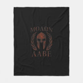 Molon Labe Spartan Warrior Mask Laurels Cast Fleecedecke (Vorderseite)