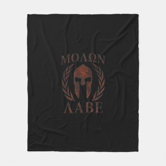 Molon Labe Spartan Warrior Mask Laurels Cast Fleecedecke (Vorderseite)