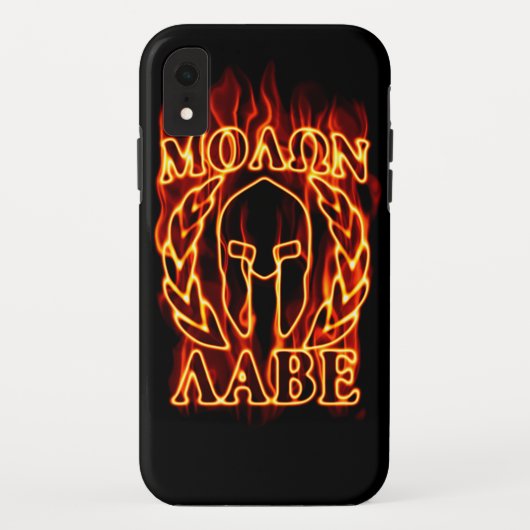 Molon Labe Spartan Warrior on Fire Case-Mate iPhone Hülle (Rückseite)