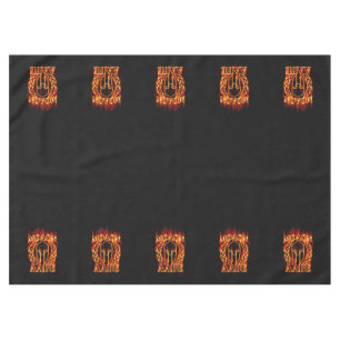 Molon Labe Spartan Warrior on Fire on Black Tischdecke
