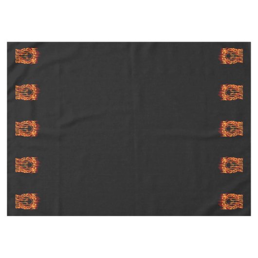 Molon Labe Spartan Warrior on Fire on Black Tischdecke (Vorderseite (Horizontal))