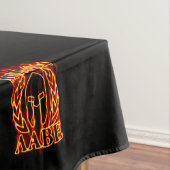 Molon Labe Spartan Warrior on Fire on Black Tischdecke (Beispiel)