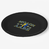 Molon Labe Spartan Warrior Yellow Blue Decor Pappteller (Schrägansicht)