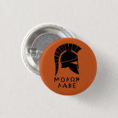 "Molon Labe" Spartaner Widerstand mit antikem Helm Button (Vorne & Hinten)