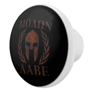 Molon Labe spartanische Kriegers-Lorbeer Keramikknauf