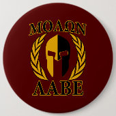Molon Labe spartanische Masken-Lorbeer Burgunder Button (Vorderseite)