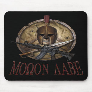 Molon Labe spartanischer Schädel mit M-4 Mousepad