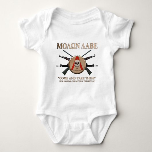 Molon Labe - spartanisches Schild Baby Strampler (Vorderseite)
