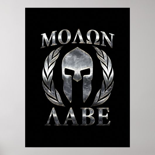Molon Labe Steel Spartan Helmet Poster (Vorne)