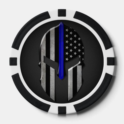 Molon Labe Thin Blue Line Pokerchips (Vorderseite)