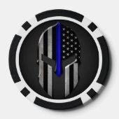 Molon Labe Thin Blue Line Pokerchips (Rückseite)