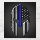 Molon Labe Thin Blue Line Weinetikett (Einzelnes Label)