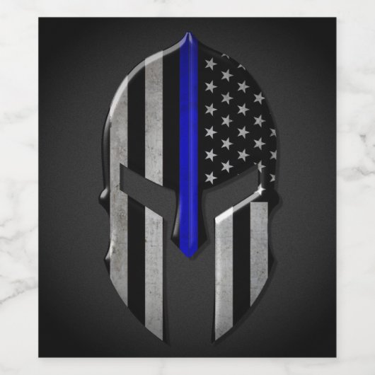 Molon Labe Thin Blue Line Weinetikett (Einzelnes Label)