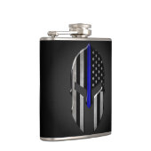 Molon Labe verdünnen Blue Line Flachmann (Rechts)