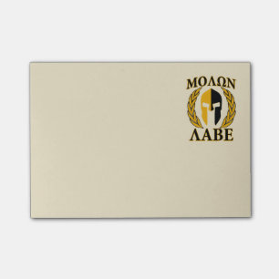 Molon Labe wärmen spartanische Sturzhelm-Lorbeer Post-it Klebezettel