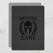 Molon Labe Warrior Laurels über schwarzen Kohlenst (Vorne/Hinten)