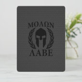 Molon Labe Warrior Laurels über schwarzen Kohlenst (Stehend Vorderseite)