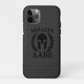 Molon Labe Warrior Laurels über schwarzen Kohlenst Case-Mate iPhone Hülle (Rückseite)
