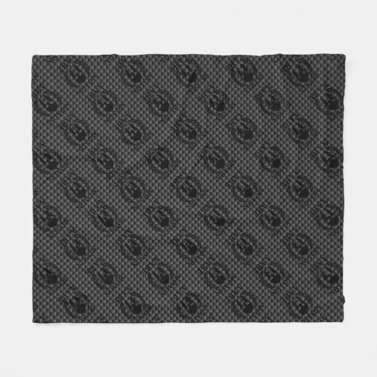 Molon Labe Warrior Laurels über schwarzen Kohlenst Fleecedecke (Vorderseite (Horizontal))