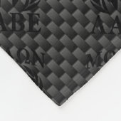 Molon Labe Warrior Laurels über schwarzen Kohlenst Fleecedecke (Ecke)