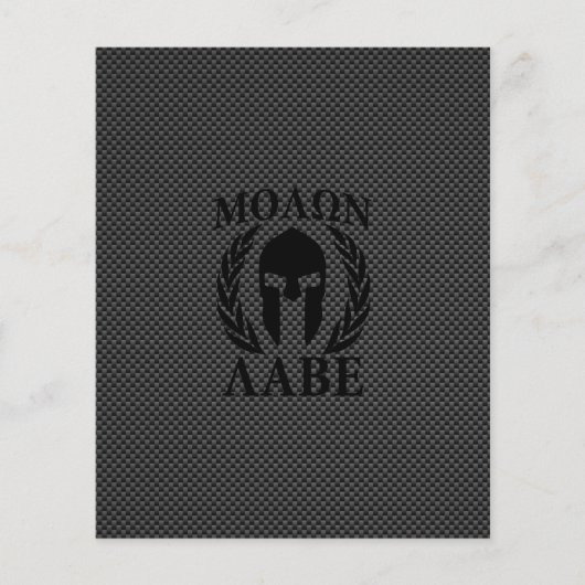 Molon Labe Warrior Laurels über schwarzen Kohlenst Flyer (Vorne)