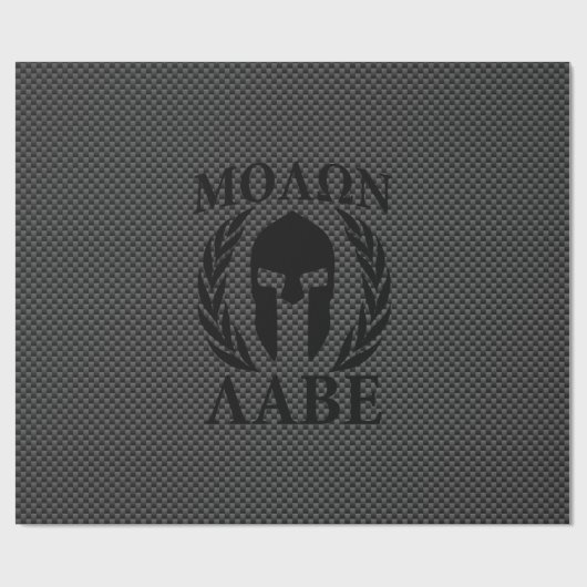 Molon Labe Warrior Laurels über schwarzen Kohlenst Geschenkpapier (Flach)
