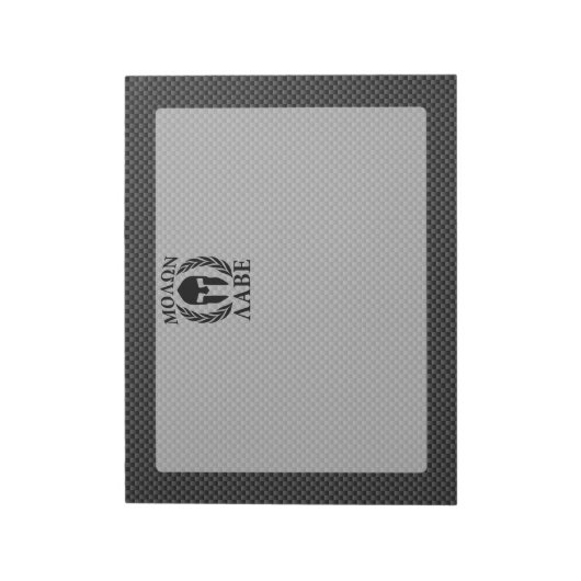 Molon Labe Warrior Laurels über schwarzen Kohlenst Notizblock (Rotiert)