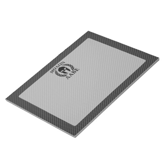 Molon Labe Warrior Laurels über schwarzen Kohlenst Notizblock (angewinkelt)