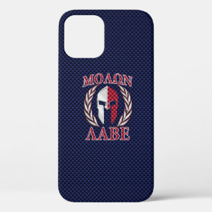 Molon Labe Warrior Mask Blue Carbon Fibre Decor Case-Mate iPhone Hülle