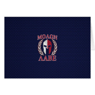 Molon Labe Warrior Mask Blue Carbon Fibre Print