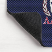 Molon Labe Warrior Mask Blue Carbon Fibre Print Mousepad (Ecke)