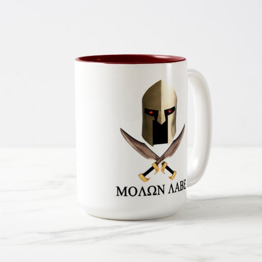 MOLON LABE ZWEIFARBIGE TASSE (VorderseiteRechts)