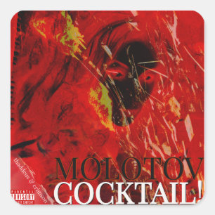 MOLOTOV-COCKTAIL! QUADRATISCHER AUFKLEBER