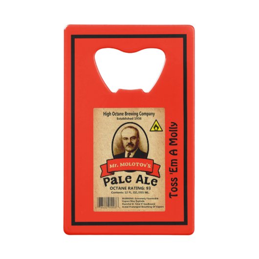 Molotovs Etikett für bleifreie Ale Geldbeutel Flaschenöffner (Vorderseite)
