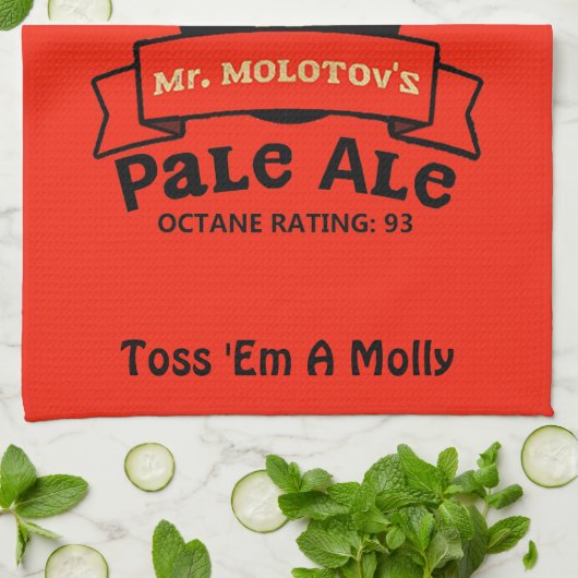 Molotovs Etikett für bleifreie Ale Geschirrtuch (Gefaltet)