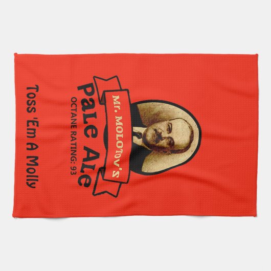 Molotovs Etikett für bleifreie Ale Geschirrtuch (Horizontal)