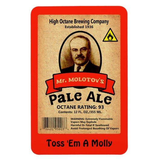 Molotovs Etikett für bleifreie Ale Magnet (Vertikal)