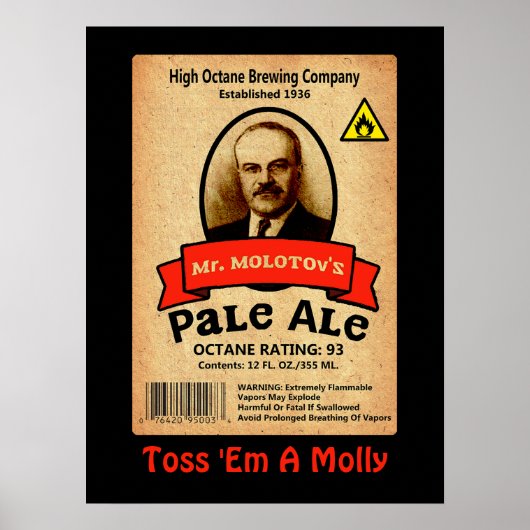Molotovs Etikett für bleifreie Ale Poster (Vorne)