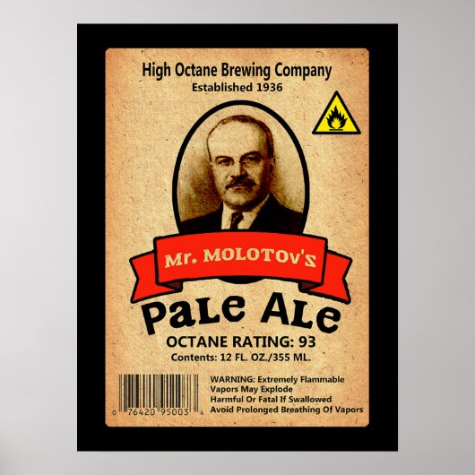 Molotovs Etikett für bleifreie Ale Poster (Vorne)