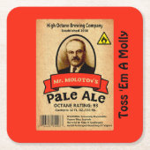 Molotovs Etikett für bleifreie Ale Rechteckiger Pappuntersetzer (Vorderseite)