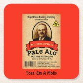 Molotovs Etikett für bleifreie Ale Rechteckiger Pappuntersetzer (Vorderseite)