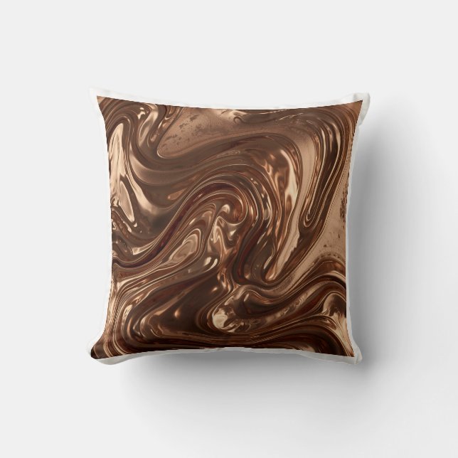 Molten Bronze Contour Abstract Art Kissen (Vorderseite)