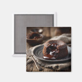 Molten Chocolate Lava Dessert Art Magnet (Vorderseite/Rückseite)